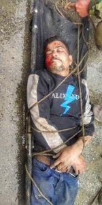 Dead body of Driver Muzaffar Ahmed Ramban Accident