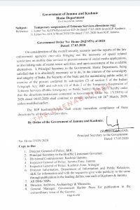 4G internet in jk new notification