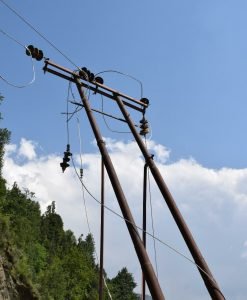 Electricity supply lines in damaged Condition near the Thathri-Khilotran Highway