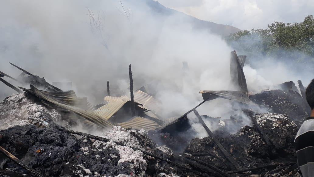 Cotton Factory gutted in fire in Ganderbal
