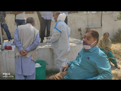 People voluntarily visit for COVID-19 testing in Thathri