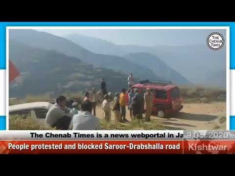 Kishtwar: Locals protested and blocked Saroor-Drabshalla road at Bhadat