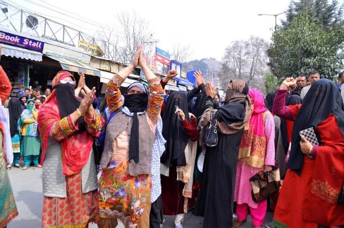 Without wages for over a year, Anganwadi workers, helpers stage protest in Anantnag