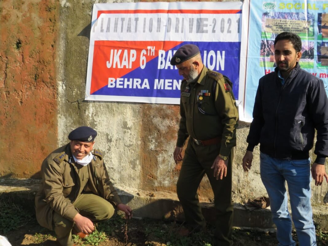 JKAP 6th battalion organized tree plantation drive