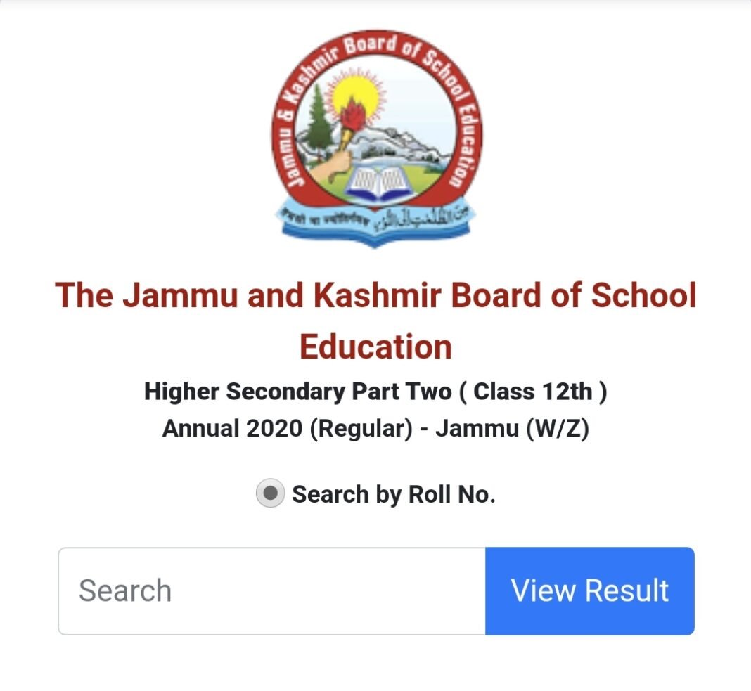 Result of Class 12th Annual Regular 2020 Jammu Division