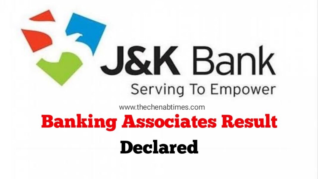 JK bank banking Associates Result Declared