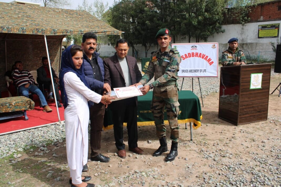 Army conducted a motivational programme on “Drugs are the Enemy of life” at Manjakote