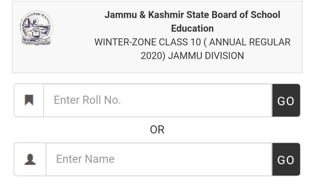 WINTER-ZONE CLASS 10 ( ANNUAL REGULAR 2020) JAMMU DIVISION