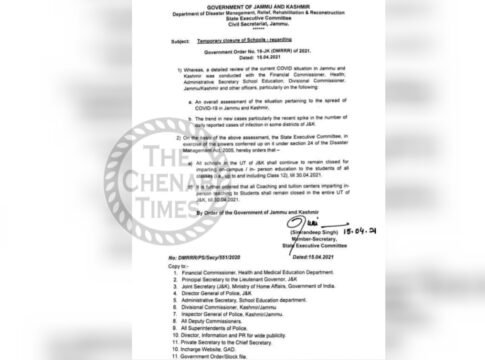 Extends closure of Schools till Apr 30