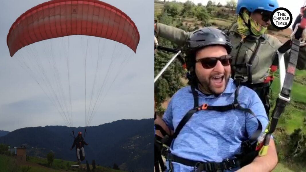 Paragliding trail successfully conducted at Thathri