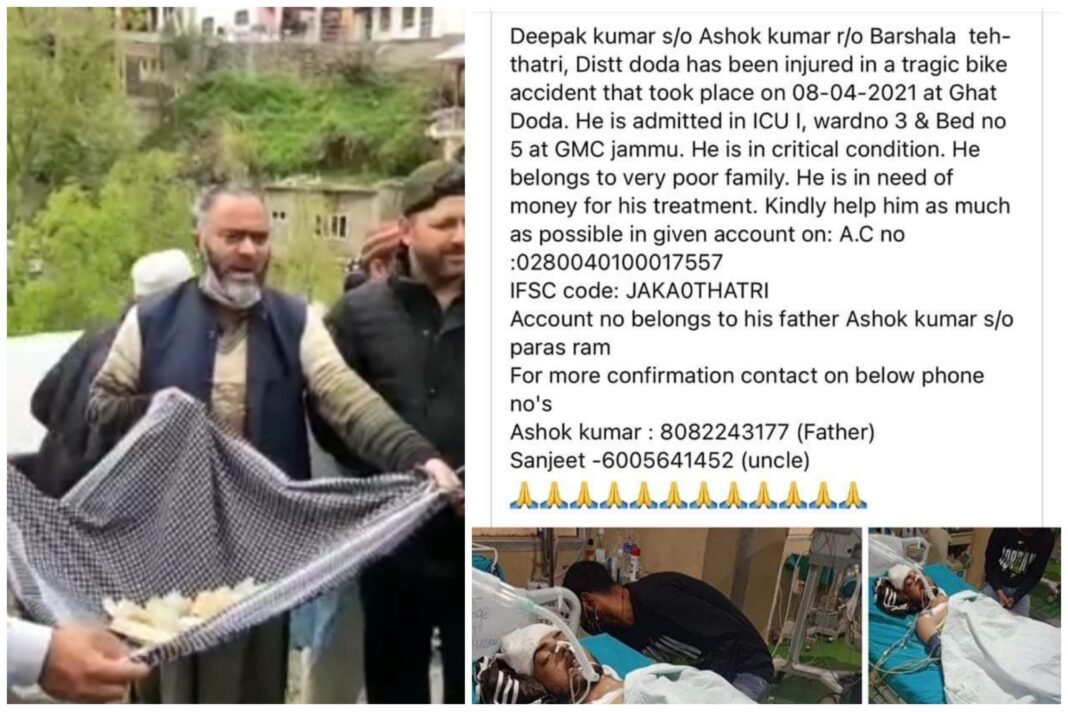 Muslims collect donations for treatment of critically injured Hindu boy in Doda