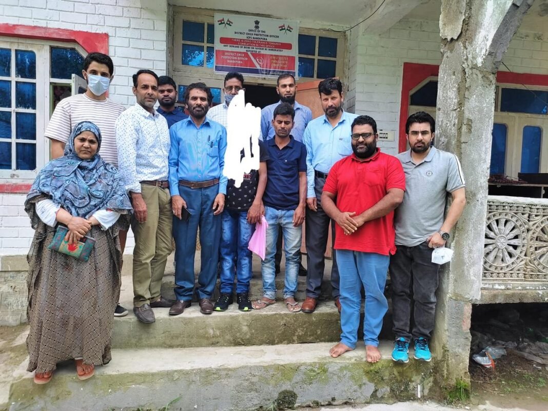 Minor child trafficked from Assam reunited with family in Bandipora