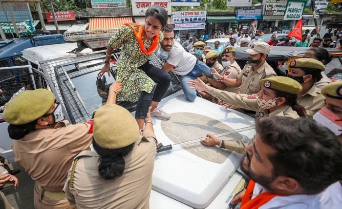 ABVP protests in Jammu over arrest of activists