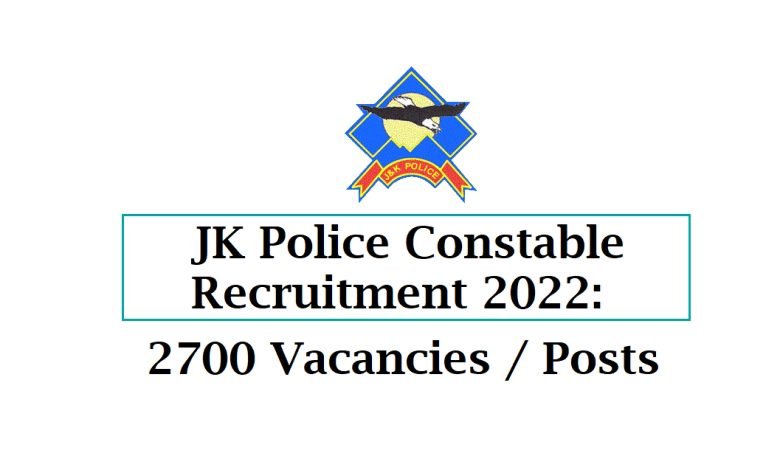 JK Police Constable Recruitment 2022: 2700 Vacancies Available, Here is How to Apply