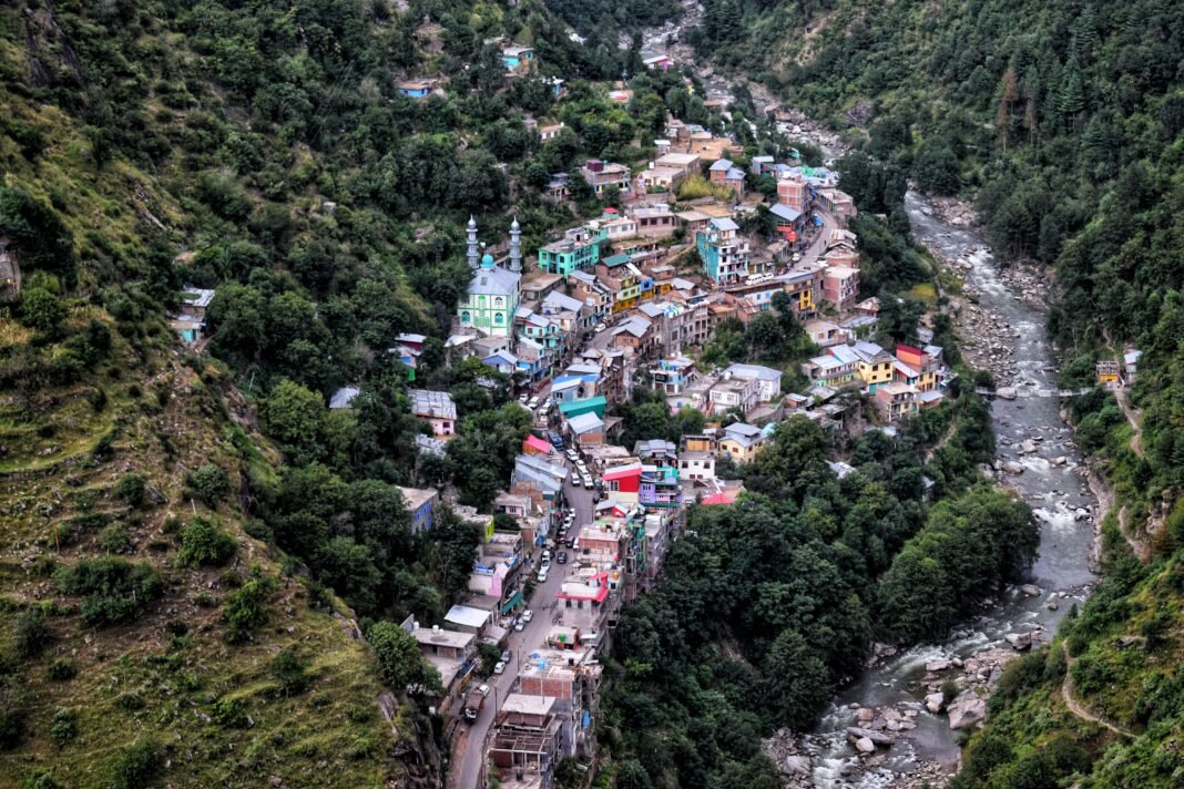 View of Main Market Kahara in the hills of Chenab’s Doda district