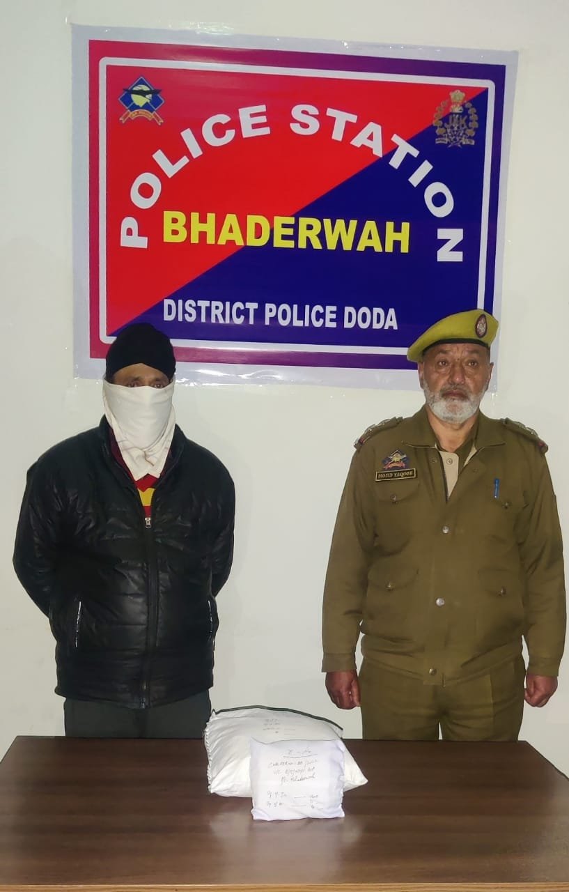 Another Drug Peddler with 2.250 KGs Poppy Straw arrested in Bhaderwah: Police