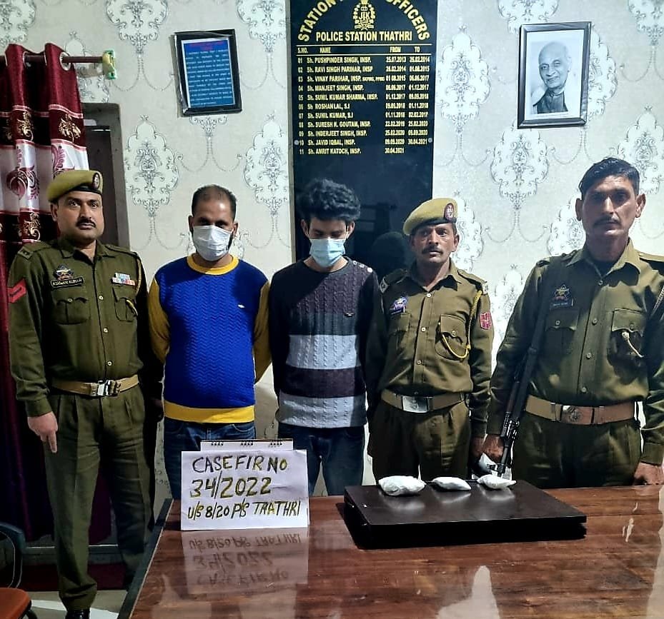 Two Drug Peddlers From Bhaderwah Town Held With Charas at Karara Thathri