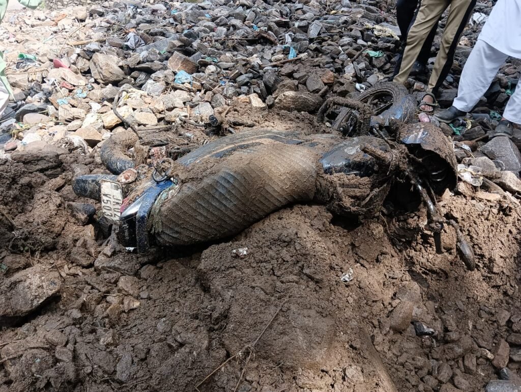 Motorcycle of Maulana Ashiq Malik of Malanoo area in Kahara (Kahara Cloudburst and flash floods)