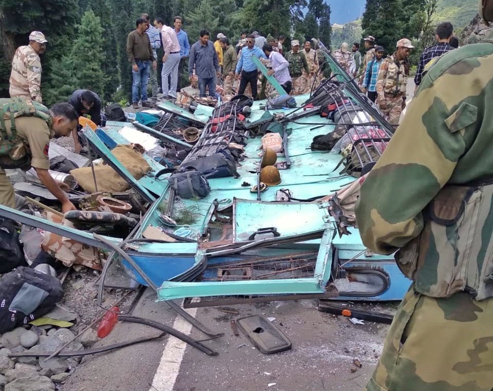 6 ITBP personnel killed, 35 others injured as bus fall into gorge in South Kashmir’s Anantnag district