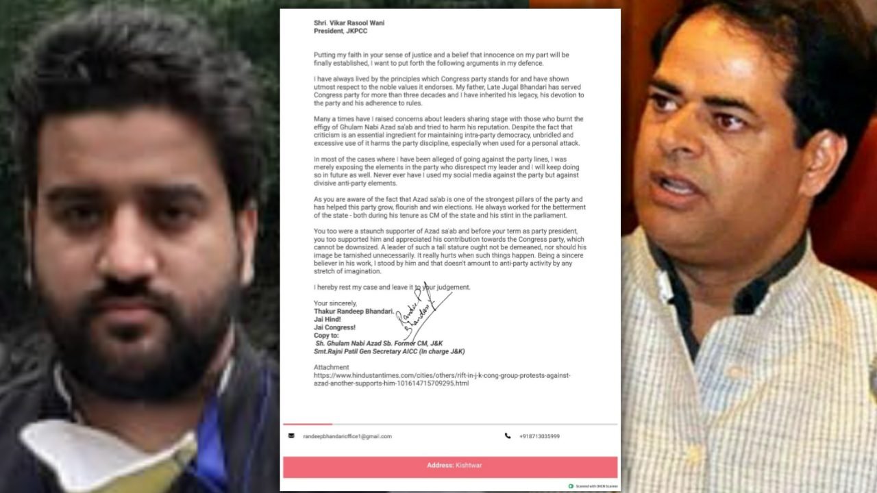 Congress Leader says “Standing With His Leader,” “Not Against The Party”, After JKPCC Chief’s Show Cause Notice