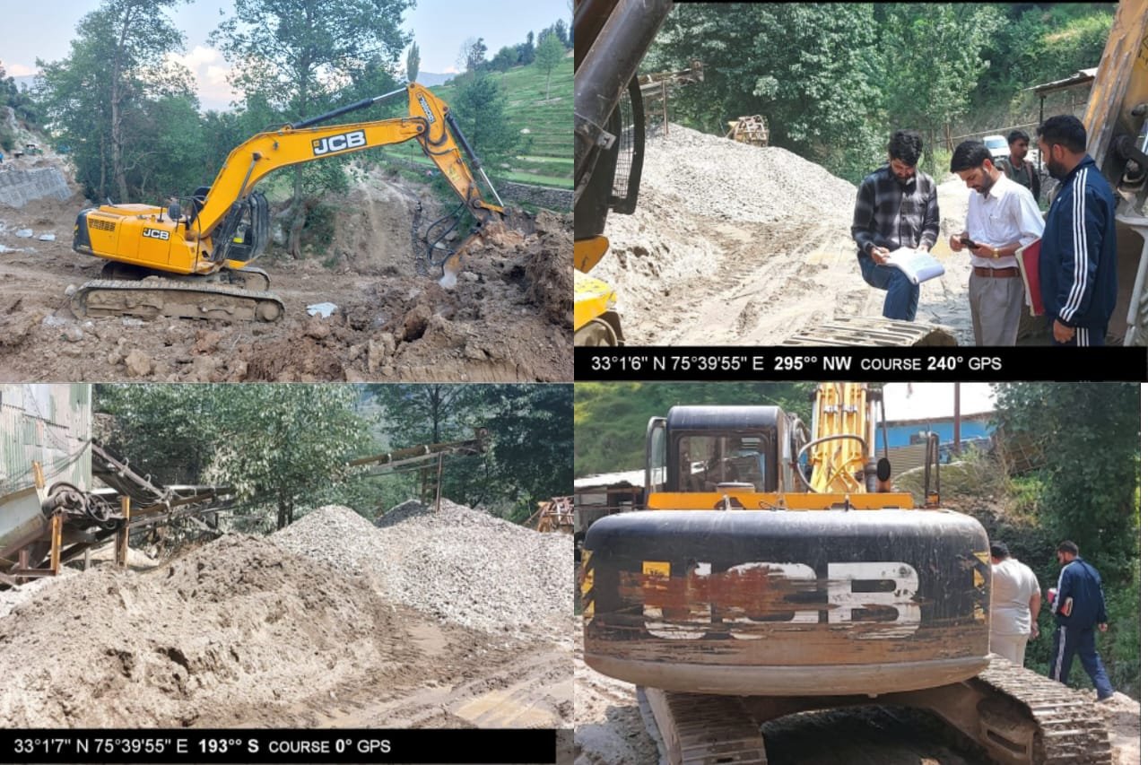 DMO Doda Seizes 2 Trolleys, 2 Excavators, and 1 LNT Machine in Bhalla Area for Illegal Mining