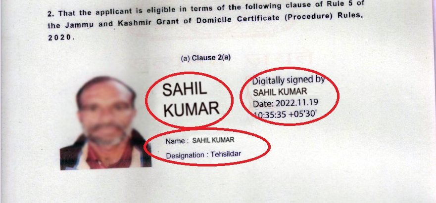 Concerns Raised Over Design of Jammu and Kashmir Domicile Certificates