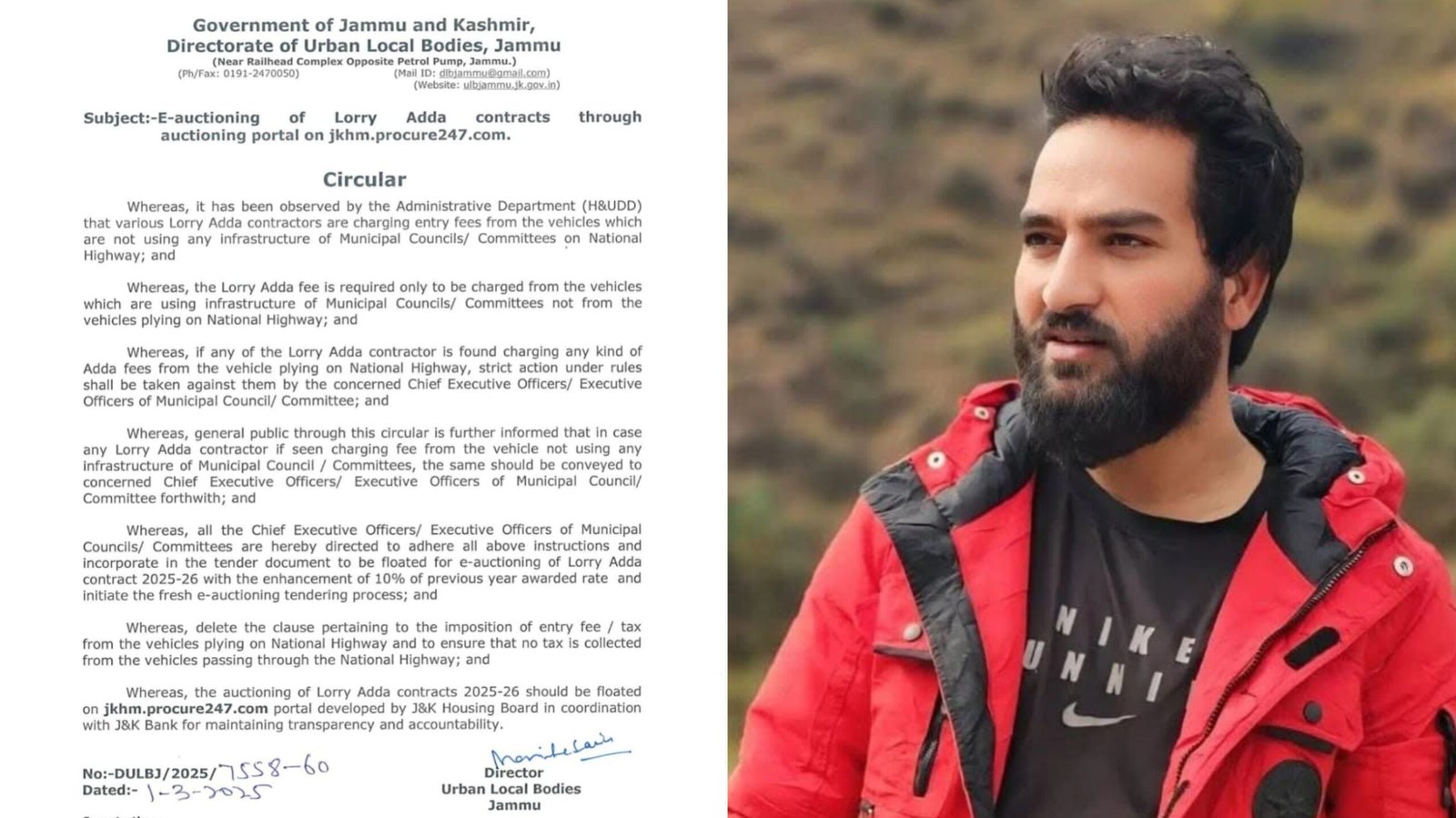 ULB Jammu Bans Lorry Adda Fees on National Highways After MLA Doda’s Complaint