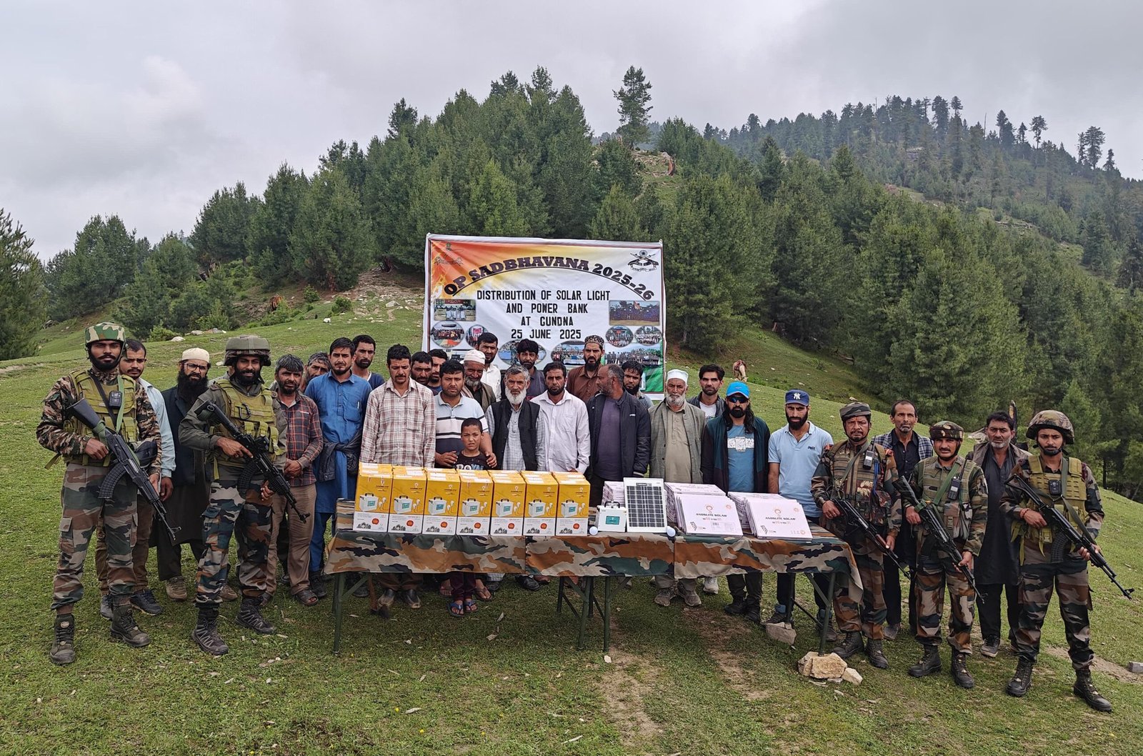 Assam Rifles Distributes Solar Lights, Power Banks in Chenab Valley’s Gundna