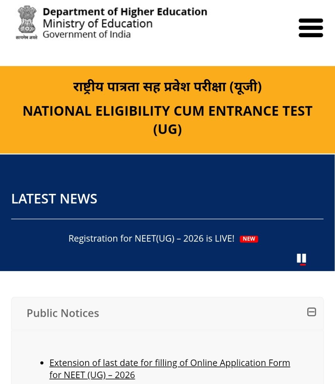 NTA Extends NEET UG 2026 Registration Deadline to March 11 Amid Technical Glitches and Student Outcry