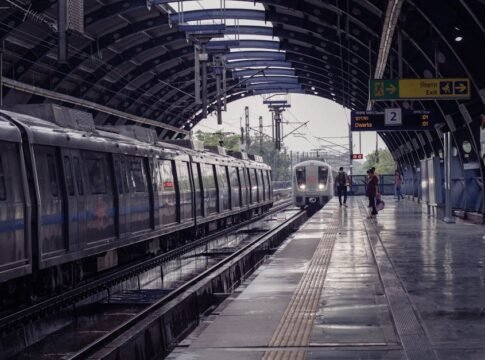 A typical day at a New Delhi metro station capturing the essence of urban transit.