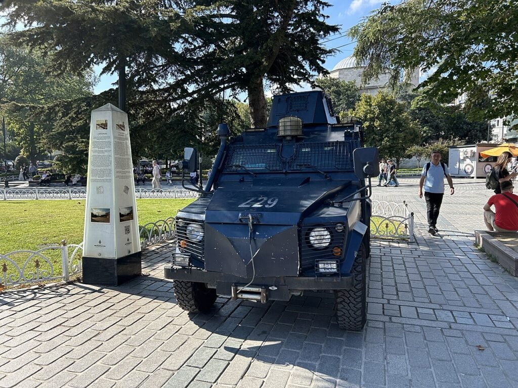 Armored police vehicle in Istanbul, Turkey in 2024