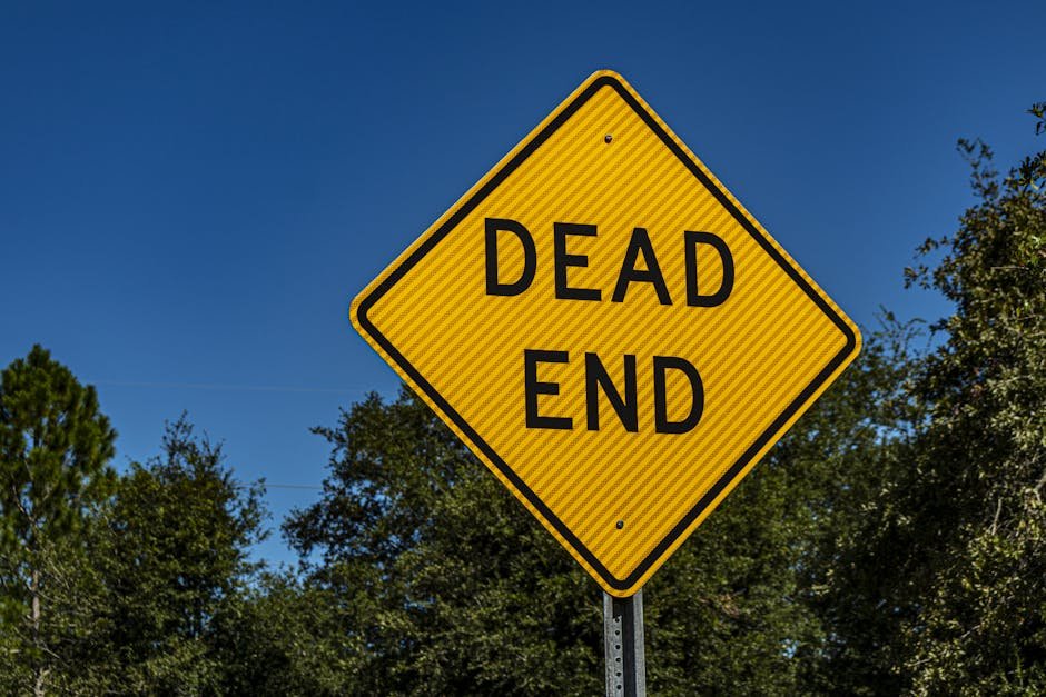 Johnson, Thune announce plan to end DHS shutdown but could face long road Close-up of a yellow 'Dead End' sign against a blue sky and trees, symbolizing caution and warning.