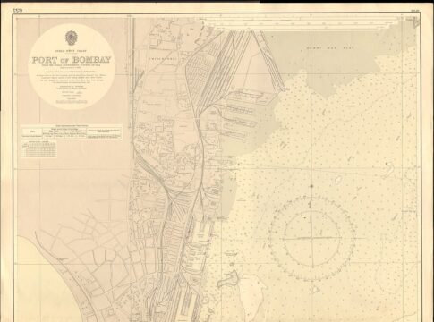 Nautical chart of the Port of Bombay. Not current - not to be used for navigation!