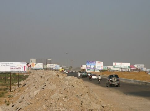 Road from Noida to 'Noida Extension' of 'Greater Noida' just before hindon river Road from Noida to 'Noida Extension' of 'Greater Noida' just before hindon river