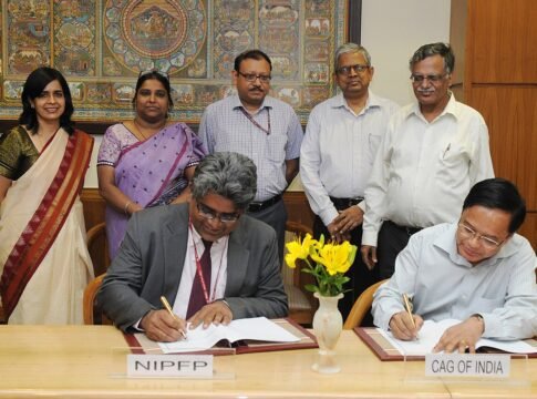 The Director General of Audit (Central Expenditure), Shri A.W.K. Langstieh and the Director, NIPFP, Shri Rathin Roy signing an MoU between the Comptroller & Auditor General of India (CAG) and Nat… The Director General of Audit (Central Expenditure), Shri A.W.K. Langstieh and the Director, NIPFP, Shri Rathin Roy signing an MoU between the Comptroller & Auditor General of India (CAG) and Nat…