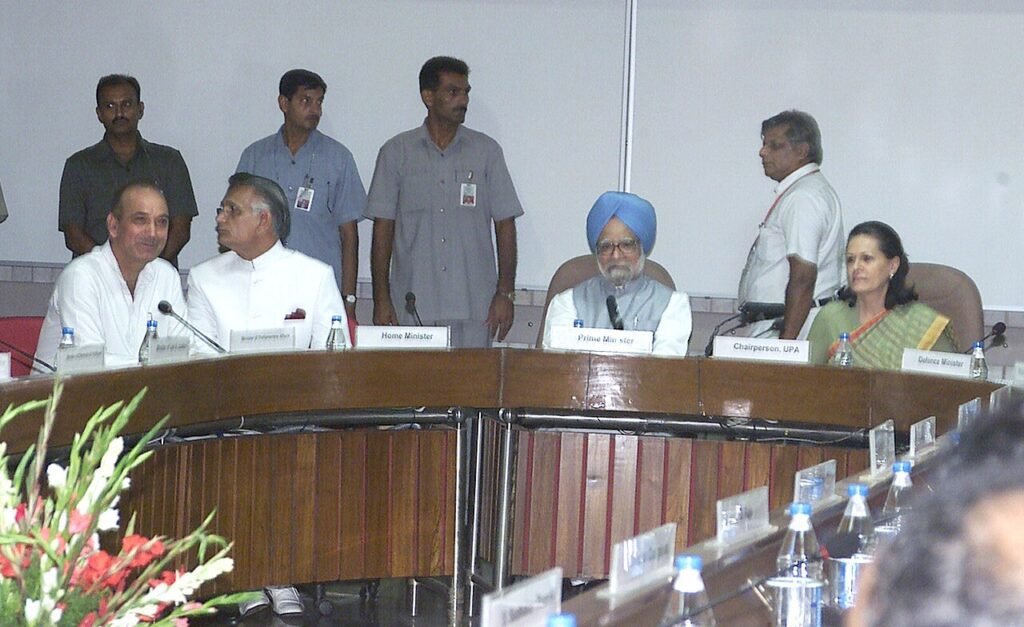 The Prime Minister Dr. Manmohan Singh at a Consultative Meeting with the leaders of various political parties with regard to Women Reservation Bill, in New Delhi on August 22, 2005. The Chairperson N…