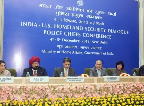 The Union Home Secretary, Shri Anil Goswami, the Additional Secretary, Ministry of Home Affairs, Shri Khurshid Ahmed Ganai and other dignitaries, at the India – U.S. Homeland Security Dialogue Police…