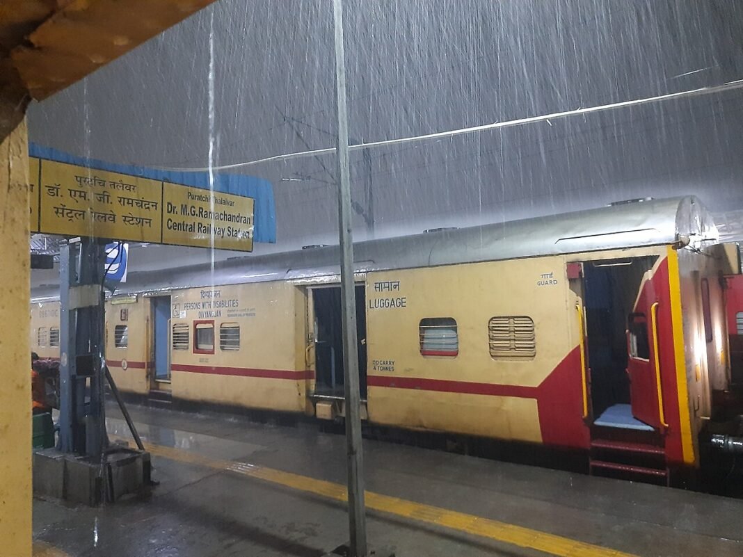 Pattabiram Residents Demand Limited Subway Under Rail Over Bridge in Chennai Chennai Centra Railway Station in Rain