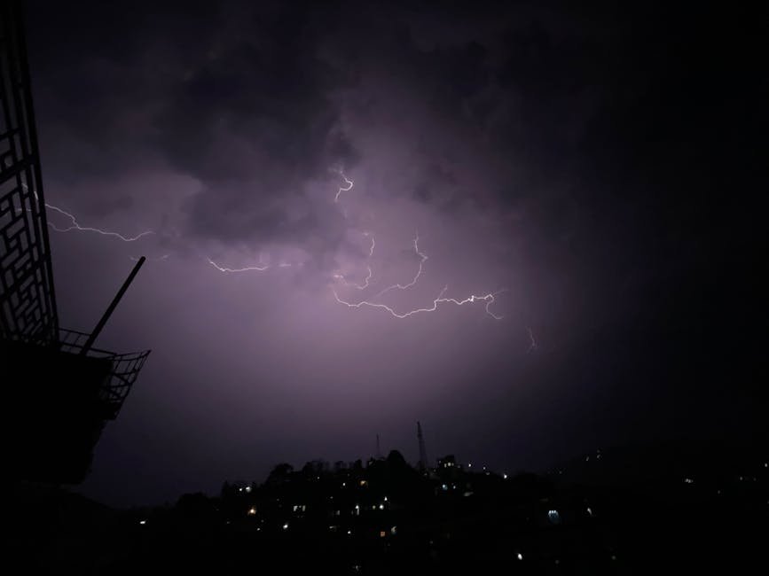 Himachal Pradesh Braces for Continued Heavy Rain and Hailstorms Amidst Yellow Alert Powerful lightning illuminates the night sky over Mandi, Himachal Pradesh, India.