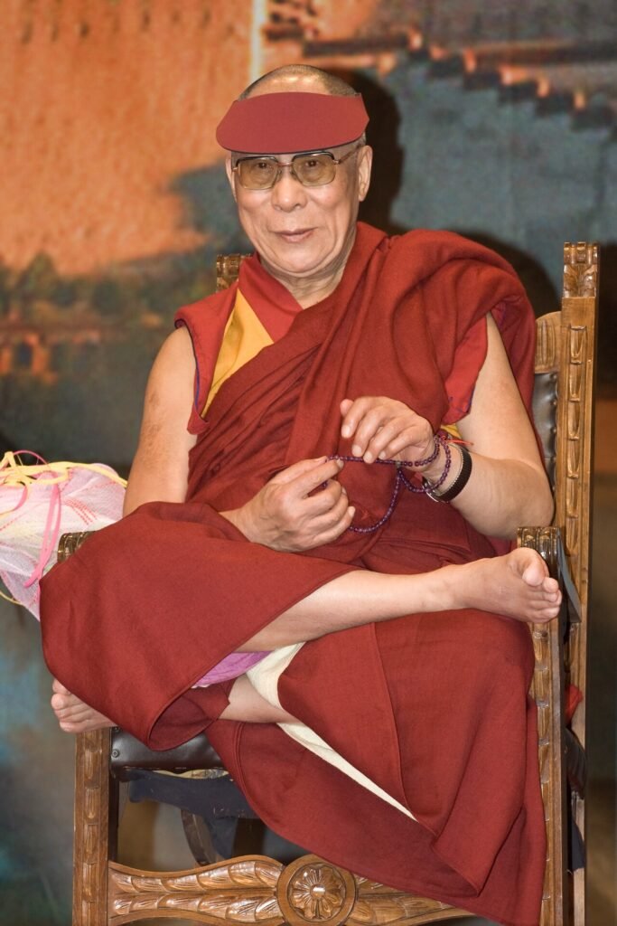Tenzin Gyatso, the fourteenth and current Dalai Lama, is the leader of the exiled Tibetan government in India. He was awarded the Nobel Peace Prize in 1989. Photographed during his visit in Cologno M…