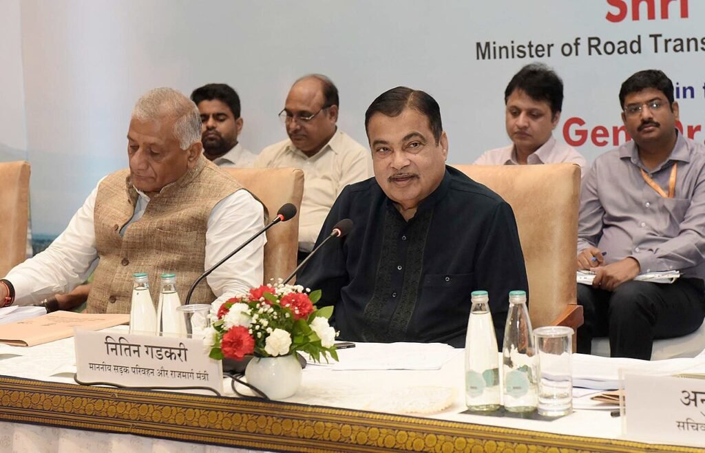 The Union Minister for Road Transport and Highways, Shri Nitin Gadkari chairs at the Plenary session of meeting of all ROs/PDs/EDs of MORTH/NHAI/NHIDCL, in New Delhi on September 04, 2023. The Minist…