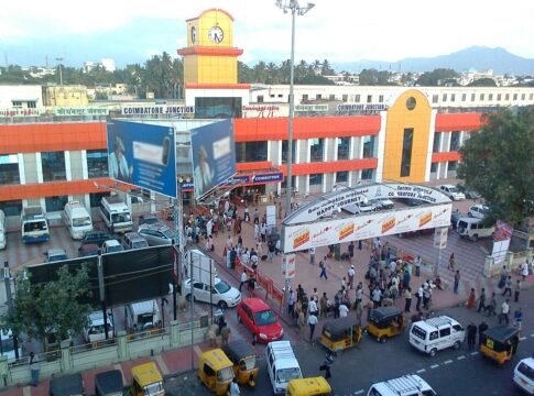 coimbatore railway junction front view, coimbatore, taminadu coimbatore railway junction front view, coimbatore, taminadu