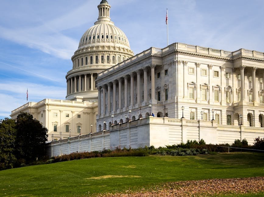 Congress Accuses Modi Government of Panic Over Economic Situation, Cites Capital Gains Tax Plan A picturesque view of the US Capitol Building in Washington, DC, under a clear sky.