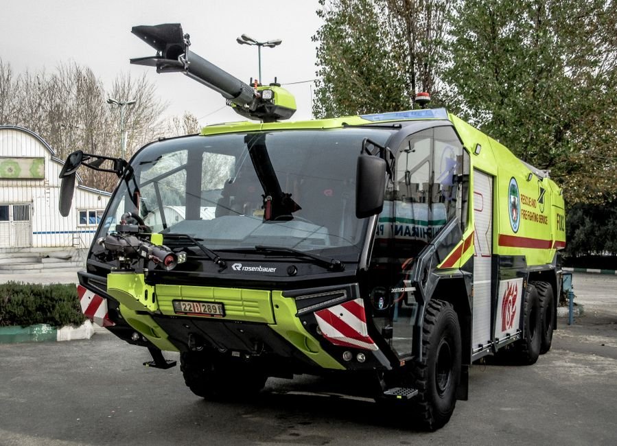 Zevizar Ltd. Partners with UN Disaster Risk Reduction Office to Enhance Global Resilience A high-tech firefighting vehicle parked outdoors in Tehran, Iran.