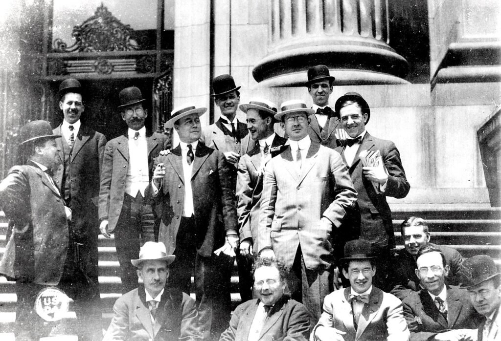 The 1906 Pure Food and Drugs Act authorized the creation of a cadre of federal food and drug inspectors to prevent the federal government from poaching state food and drug inspectors. This photo, dat…