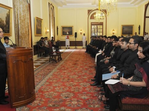 The President, Shri Pranab Mukherjee interacting with the Officers Trainees of Indian Defence Estates Service (IDES) of 2012 & 2013 Batch from National Institute of Defence Estates Management, at… The President, Shri Pranab Mukherjee interacting with the Officers Trainees of Indian Defence Estates Service (IDES) of 2012 & 2013 Batch from National Institute of Defence Estates Management, at…