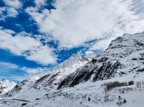 A breathtaking aerial shot of the snow-covered Himalayan mountains in Himachal Pradesh, India. A breathtaking aerial shot of the snow-covered Himalayan mountains in Himachal Pradesh, India.