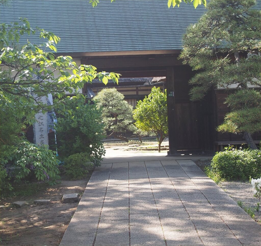 A photo of the main gate of Ichinoe House of the Village Headman(Nanushi),Haruecho,Edogawa-ku,Tokyo,Japan.