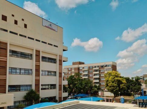 Avenues Clinic with blue sky and urban setting in Harare, Zimbabwe. Avenues Clinic with blue sky and urban setting in Harare, Zimbabwe.