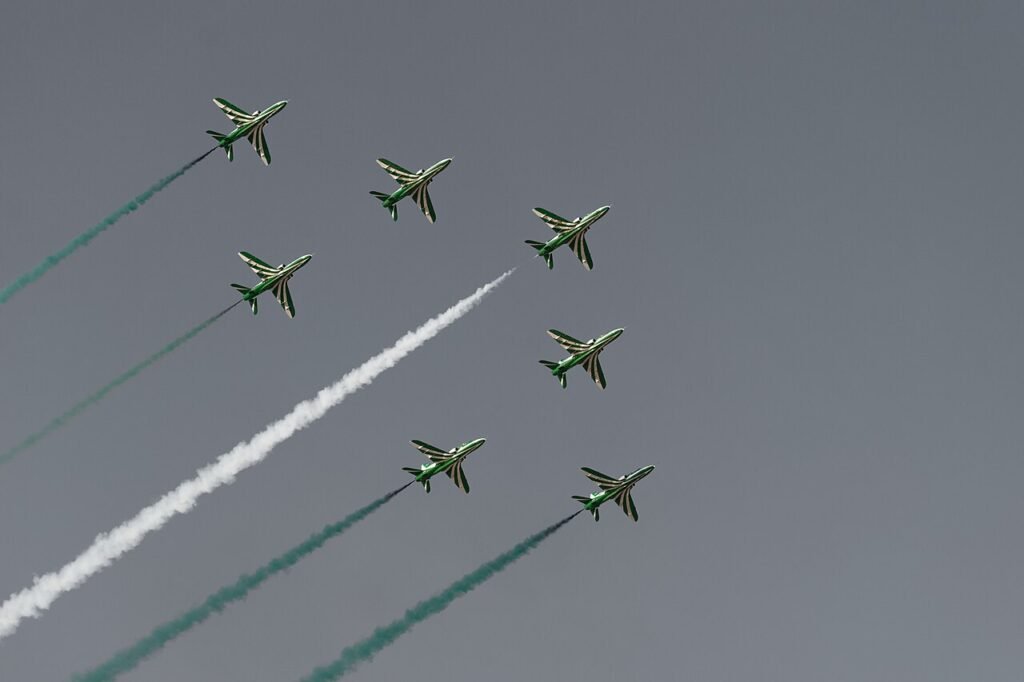 Saudi Falcons participated in many events and competitions, whether in official celebrations or tourist festivals inside and outside Saudi Arabia.